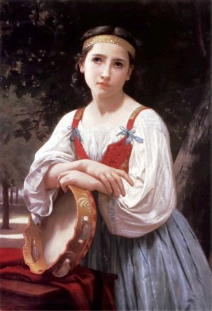 Basque Gypsy Girl with a Tambourine by Artwork