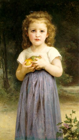 Little Girl Holding Apples by Artwork