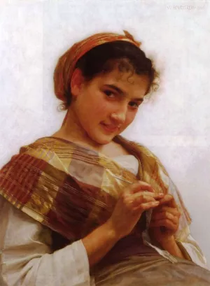 Young Girl Crocheting